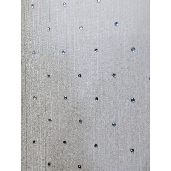 Zara Sheer Beige Chiffon Metallic Dot Blouse Size S - Picture 5 of 7